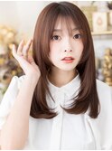 姫カットレイヤー透けバングストレートロングa浦和20代30代40代
