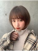 ブリーチなし/髪質改善/大人ガーリー/ダークアッシュ/ボブ/仙台