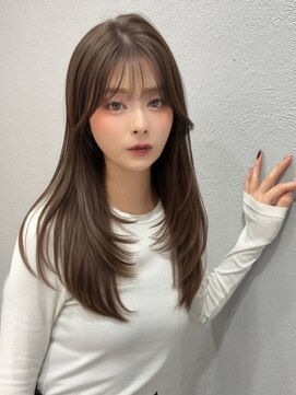 ボタン シブヤ(VOTAN SHIBUYA) 韓国風レイヤーカット/前髪あり/暗め透け感カラー/艶髪