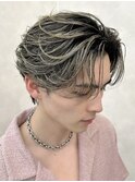 センターパートフェザーパーマシャドウパーマメンズパーマ