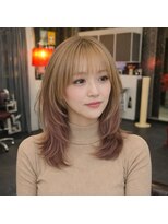 アビアンドアッシュ(Abi&Ass)&nbsp;透明感ベージュ×くびれレイヤーハッシュカット