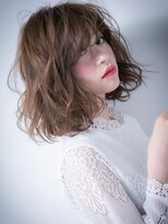 カバーヘア ブリス 戸田公園西口店(COVER HAIR bliss) 斜めバングx外国人風カール小顔大人ボブw戸田公園20代30代40代