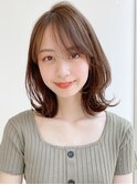 デジタルパーマ/美髪/ミニウルフ/外ハネボブ/チェリーブラウン