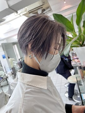 ルートエイチ 市川(Root H) グレージュカラーボブウルフ黒髪ココアベージュ【市川】