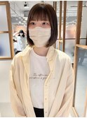 "久保田"あご下ぱつっとボブアッシュベージュブリーチなし