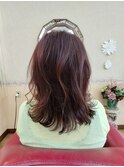 美人ミディアムレイヤー×赤み暖色カラー