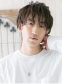 透けバングで優し気マットブラウン束感ウェットスタイルW南越谷