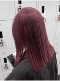 ダブルカラーピンクベージュベージュカラーケアブリーチレイヤー