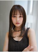 【GEEKS渋谷】顔周りレイヤー/前髪あり/夏カラー/20代30代/小顔