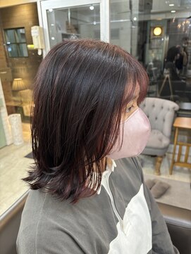 ヘアアンドネイル シーソー(Hair&Nail Seesaw) イヤリングカラー×フェイスフレーミング