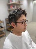 メンズパーマツイストスパイラルフェザーパーマ眉毛