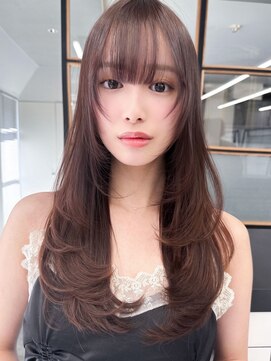 アース 天満橋店(HAIR & MAKE EARTH) 冬の透明感◎暗髪韓国レイヤーで上品美人ロング