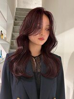ヨーク(YOKE) レイヤーカットくびれヘアダブルカラーカシスブラウン暖色