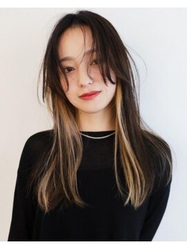 パザパ 寒河江店(pa.za.pa.) 韓国風暗髪ロングレイヤー/ブリーチ/インナーカラー/20代30代