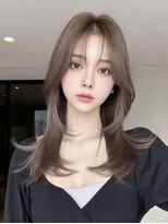 サロンドアイ(salon de i)&nbsp;韓国風くびれロング × ベージュブラウン