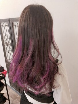 ヘアカラーファクトリー 原口☆ピンク紫メッシュグラデ☆福岡久留米
