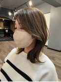 くびれミディアム/韓国ヘア/olive greige