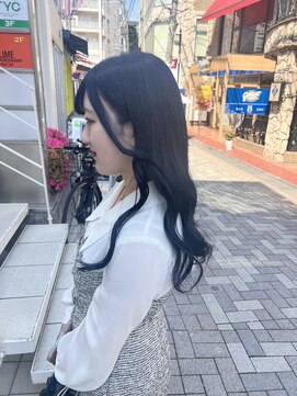 アソビ 表参道(ASOBI) ダブルカラー ネイビーブルー 色落ちグレー