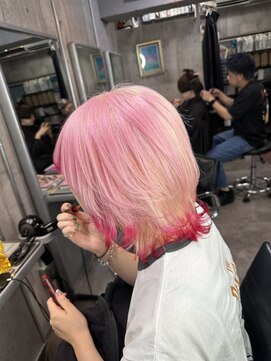 インク 渋谷(INK.) ペールピンク/裾カラー/エフェクトブリーチ/