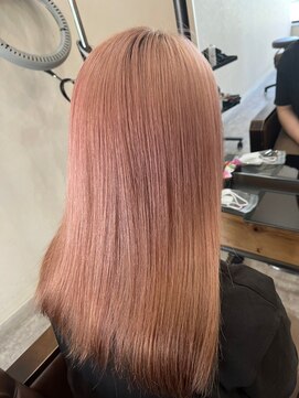 ナンバー ブラオ 名古屋栄(N° blao) ピンクベージュ ケアブリーチ TOKIOトリートメントセミロング