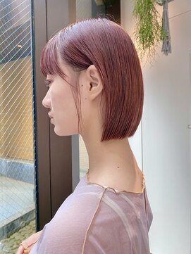 ミィ 表参道(mee.) 前髪/マチルダボブ/ピンクベージュ/インナーグレージュ/表参道