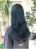 ネイビーカラーブルーブラックブルージュカラー暗髪カラー青髪