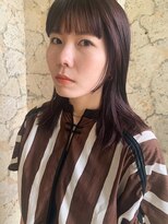 アトリエ エス atelier es HAIRDESIGN&nbsp;ワインレッド/ワイドバング/セミロング/ストレートヘア/髪質改善