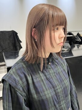 ココ 原宿(KOKO) 黒髪小顔クラゲヘアーオリーブグレーココアベージュボブ