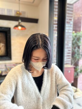 ボアップ 松山店(boappu) #ブルーブラック#ブリーチなしカラー