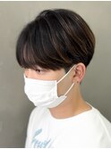 黒髪マッシュナチュラルマッシュメンズヘア韓国ツーブロック