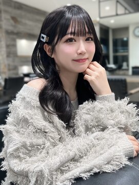 ノク 渋谷(nok) 顔まわりカット アイドルバング シースルーバング 透明感カラー