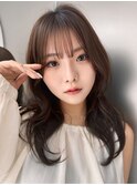 ミディアムレイヤー/透明感カラー/グレージュ/横浜駅/韓国風