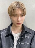 20代◎韓国風センターパート×ベージュカラー