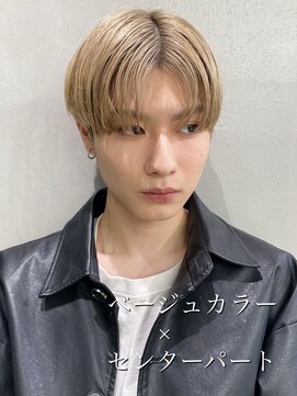 エル 渋谷(L) 20代◎韓国風センターパート×ベージュカラー