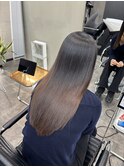 くびれヘア/暗めカラー/アプリコットオレンジ/縮毛矯正