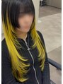 アーチフォーヘア 心斎橋店(a-rch for hair)&nbsp;ミリエクステ エクステをイエローにカラーして黒と2色取り付け