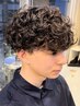 メンズカット+プードルパーマ¥18000#栄#メンズパーマ#波巻きパーマ#眉毛