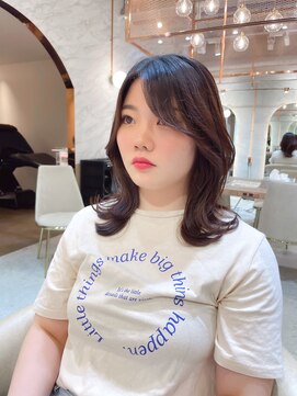 ロンド エスポワール 錦糸町(Lond espoir) ピンクベージュ前髪カタログマルチダボブ【韓国ヘア/鈴木颯】