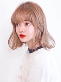 Say.レイヤーボブ韓国風ブリーチハイトーンカラーミディアム原宿
