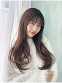 ロングミディアムこなれミディ韓国トリートメント前髪カット