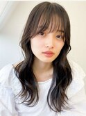 くびレイヤーエモージュ小顔カットシースルーバング大人ガーリー