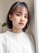 ◎丸顔の方必見！大人かわいいぱつっと小顔シースルー前髪ボブ