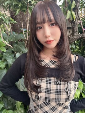 シンク オモテサンドウ(sync omotesando) 韓国レイヤーカット/小顔ロングレイヤー/ぱっつん前髪