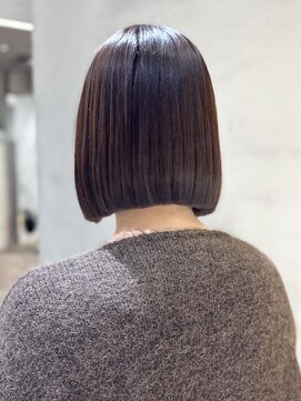 リール 銀座(R'EEL) メルティカラー似合わせカットウェーブミディアム縮毛矯正ボブ