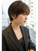 ハンサムショートボブ前髪くびれショートボブ前下がりショート