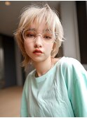 【GEEKS渋谷】ブロンドベージュ/ネオウルフ/初ブリーチ/外国人風