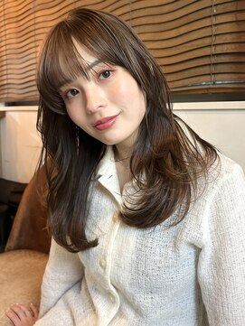 トレス(TRESS) レイヤーカット/顔まわりレイヤー/ブリーチなしカラー/ベージュ