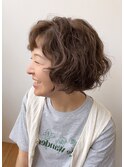 くせ毛活かし　カーリーボブ