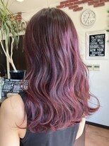 ヘアディレクション ビークス 上並榎店(HAIR DIRECTION BEECX)&nbsp;根元は白髪染めのピンクパープルカラー