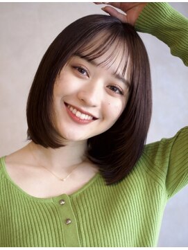 ガーデンヨコハマエスト(GARDEN YOKOHAMA est) 美髪 イメチェン ボブ チェリーブラウン ワイドバング 内巻き